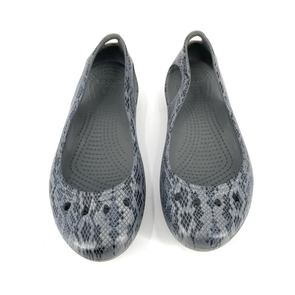 Crocs Kadee Ballet Flat Slip On Shoes Snake Print Casual Sandals - Picture 4 of 7